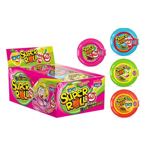 Жевательная резинка Канди Super roll ассорти 10 гр Китай