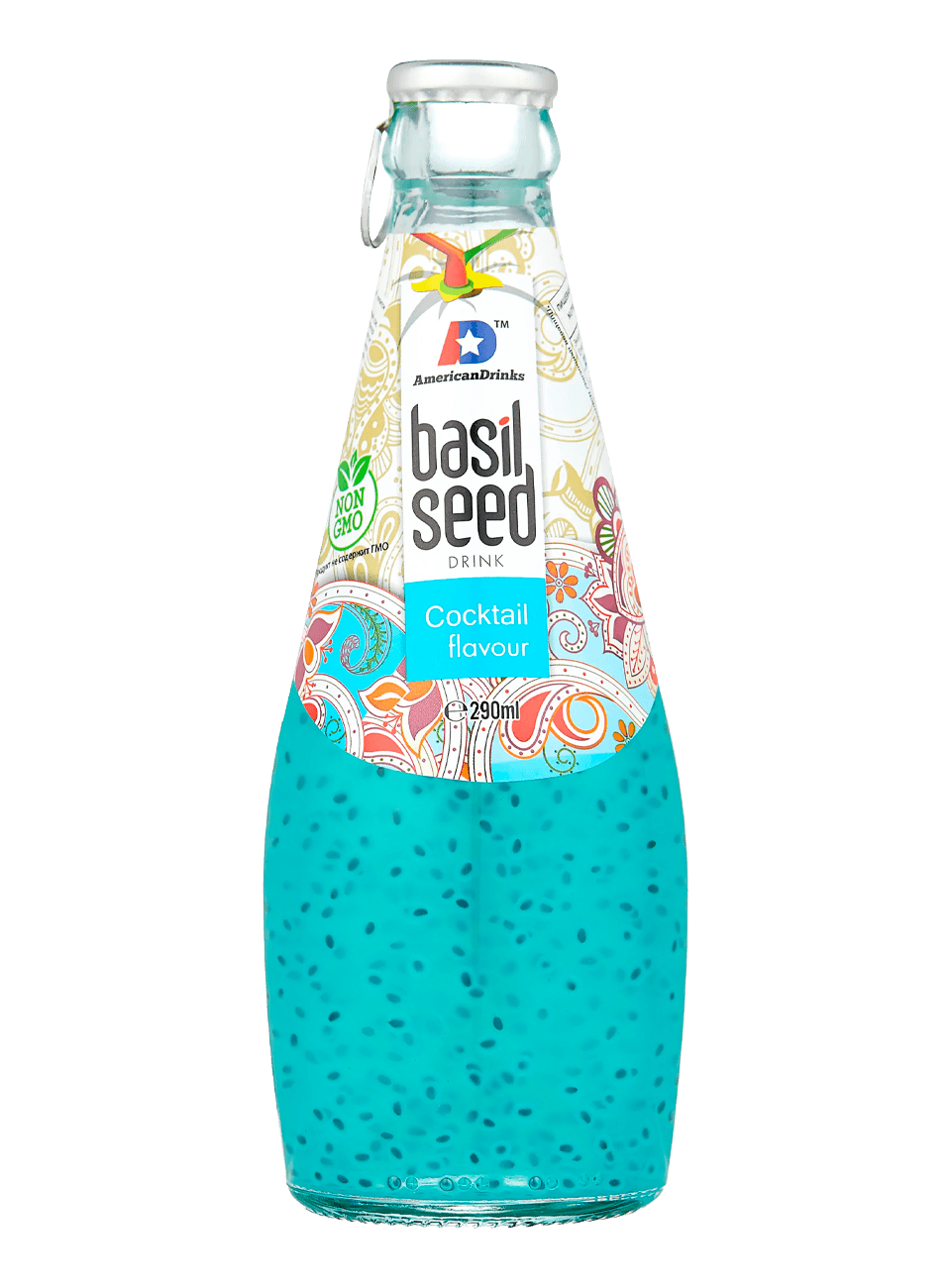 Напиток сладкий б/а Basil Seed Cocktail (Базил Сид Экзотический коктейль) 290мл Вьетнам Стекло