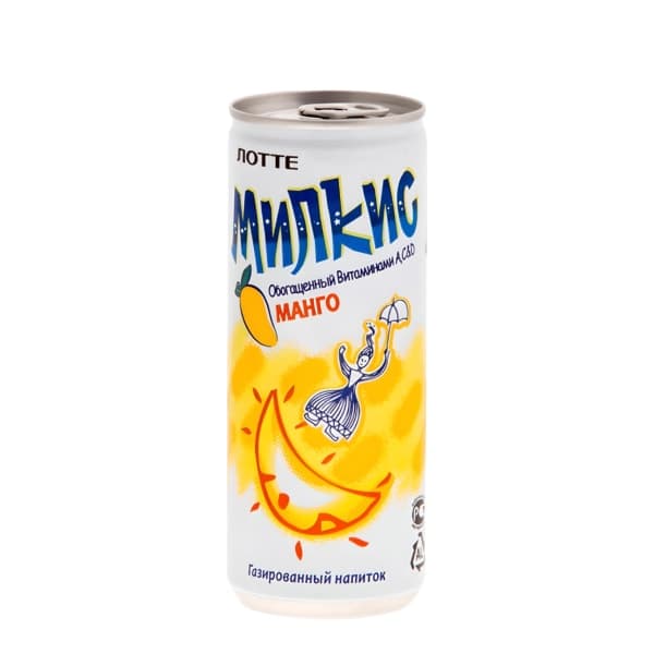 Напиток б/а газ. Milkis Mango (Манго) 250 мл Корея ж/б