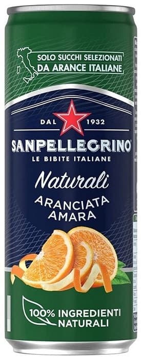 Напиток б/а газ. Sanpellegrino Naturali aranciata amara (Натурали с соком горького апельсина) 330 мл Италия ж/б 