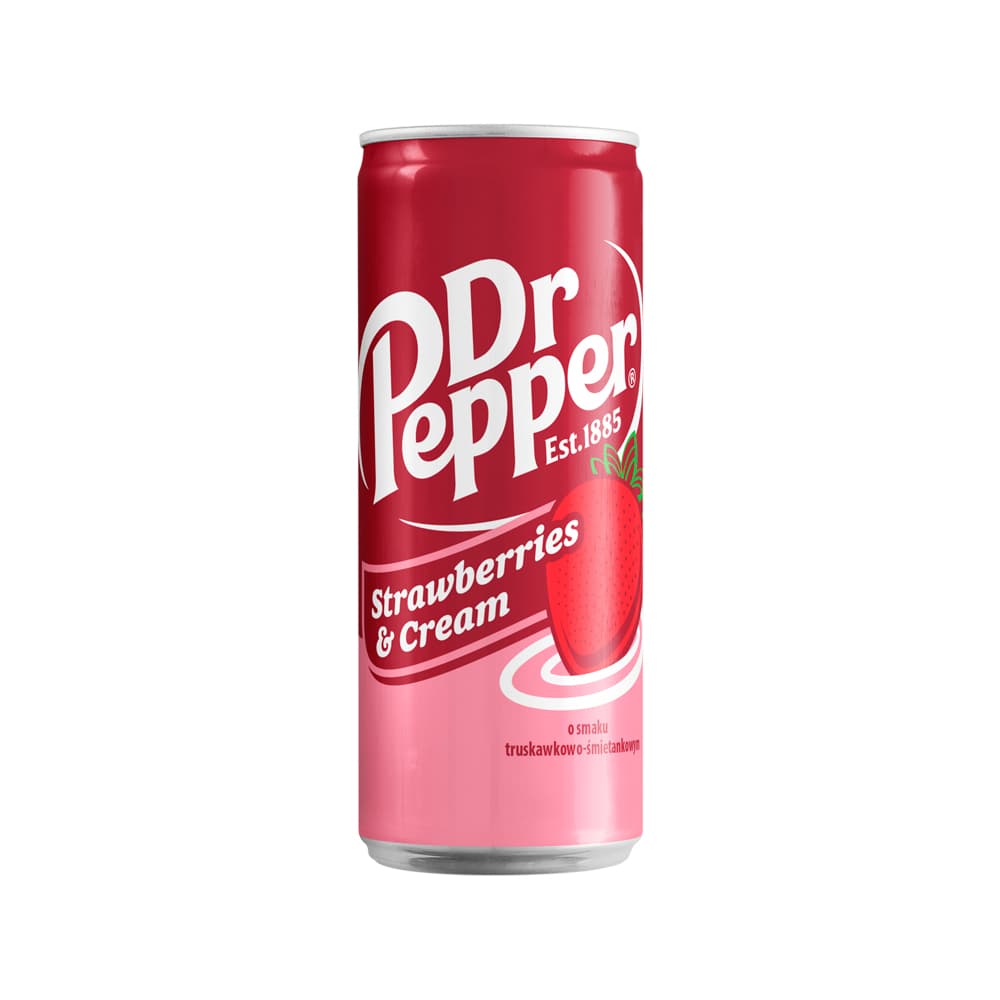 Напиток б/а газ. Dr.Pepper STRAWBERRIES & CREAM 330мл Польша ж/б