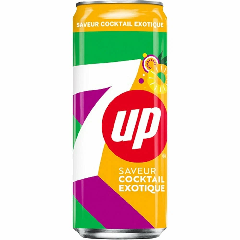 Напиток б/а газ. Севен Ап Экзотический коктейль 330 мл / 7 UP Coctail Exotique 330 ml ж/б