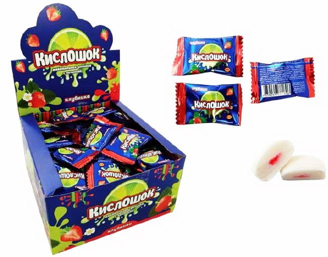 Жевательная резинка Кислошок с начинкой клубника 4 г Россия