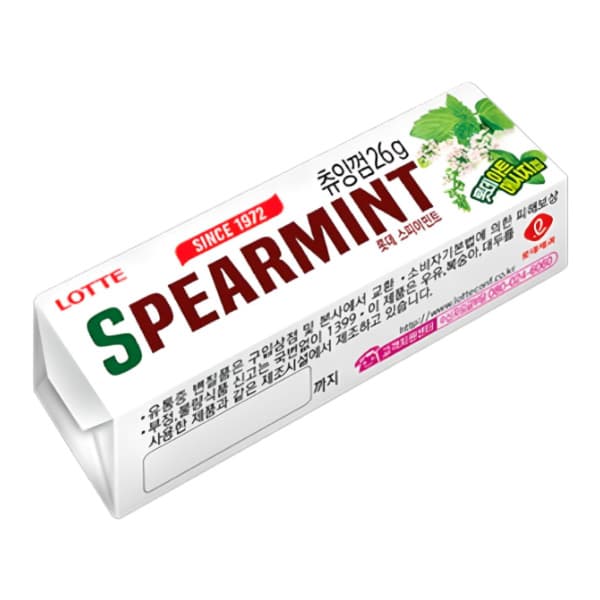 Жевательная резинка Lotte Spearmint (Сперминт) 26г Корея