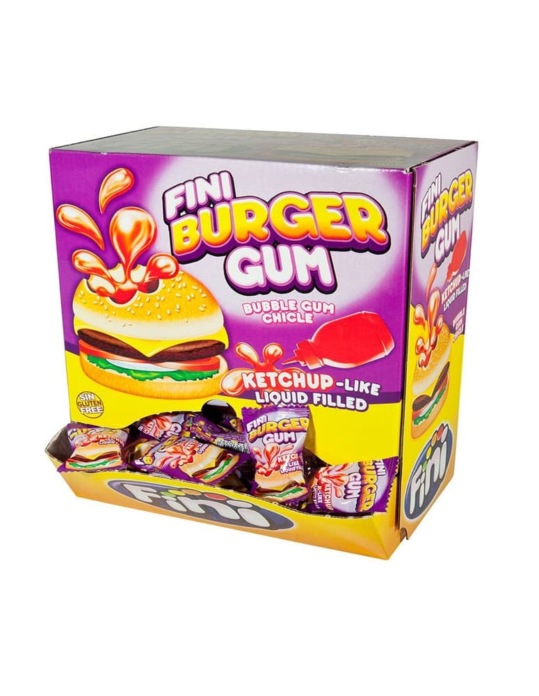 Жевательная резинка Fini Burger (Бургер со вкусом вишни и клубники) 5,5г Испания