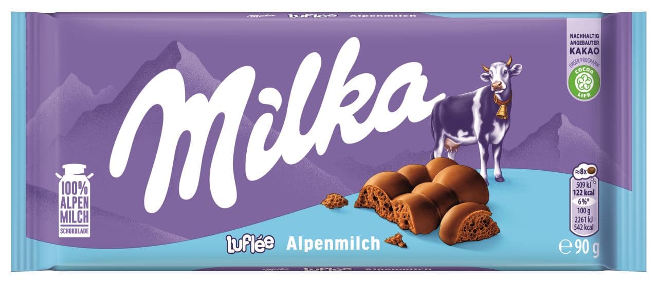 Пористый шоколад Milka Luflee Alpenmilk Chocolate 90 г Германия