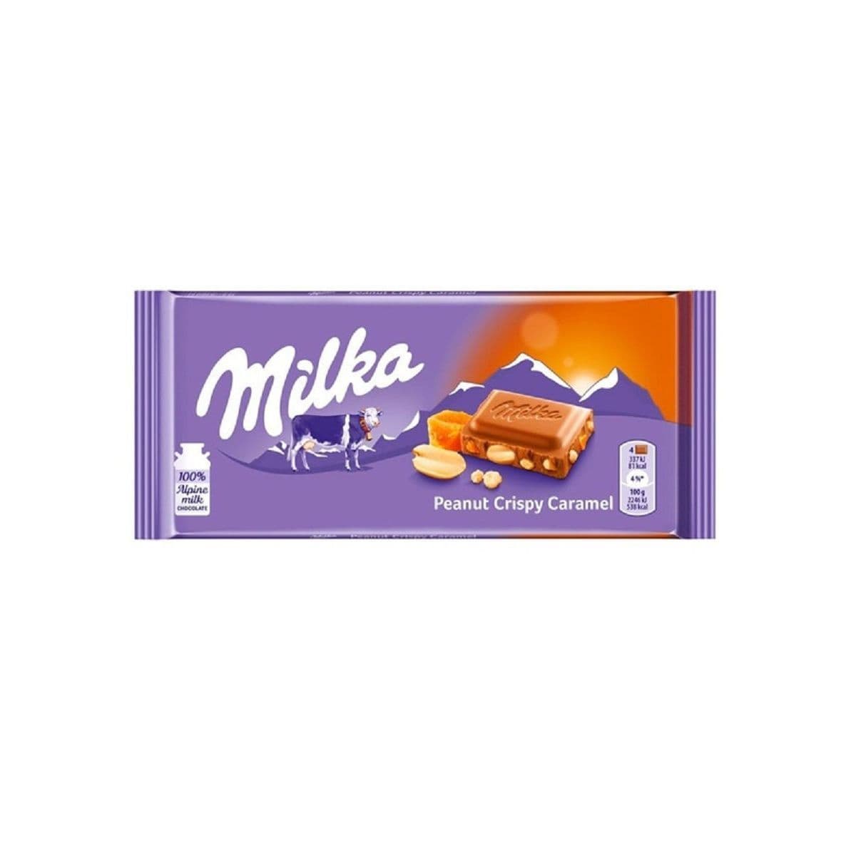 Молочный шоколад Milka Peanut Crispy Caramel (Арахис и хрустящая карамель) 90г Европа