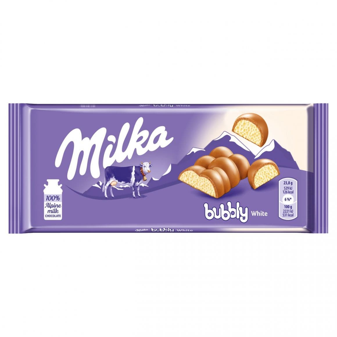 Молочный шоколад Milka Bubbly White (Бабли вайт) 95г Европа