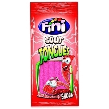 Мармелад жевательный Fini Тongues Strawberry (Пластинки кислые со вкусом клубники) 90г Испания