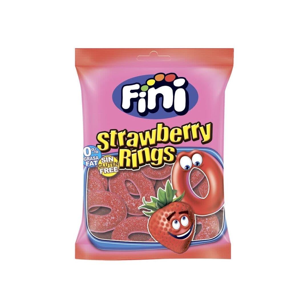Мармелад жевательный Fini Strawberry rings (Клубничные кольца) 90г Испания