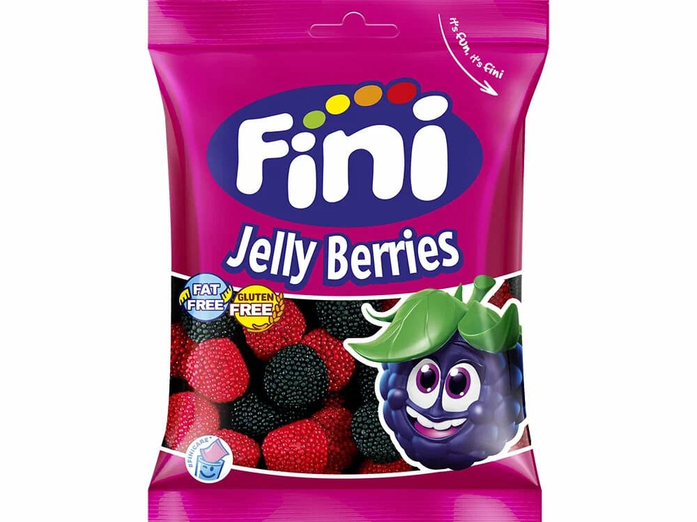 Жевательный мармелад Fini Jelly barries (Красные и черные ягоды в обсыпке) 90г Испания