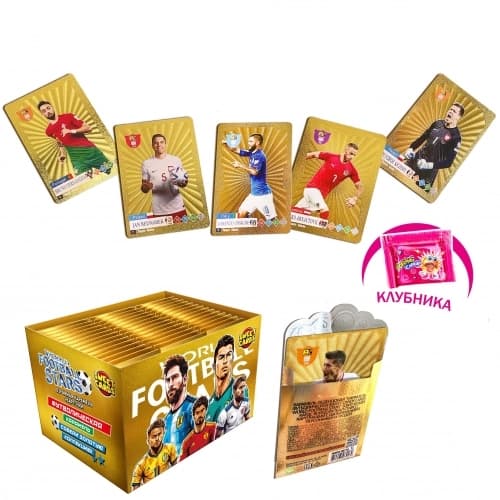 Карамель леденцовая с карточками с изображением персонажей и людей Sweet Candy Cards World football stars 1 г Китай