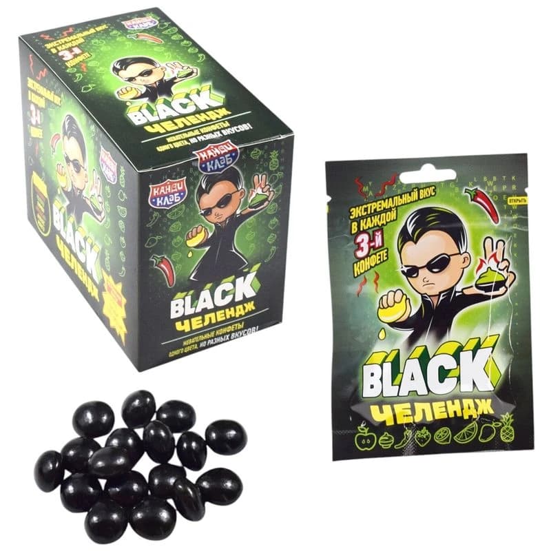 Жевательные конфеты Канди Black челендж 15г Китай
