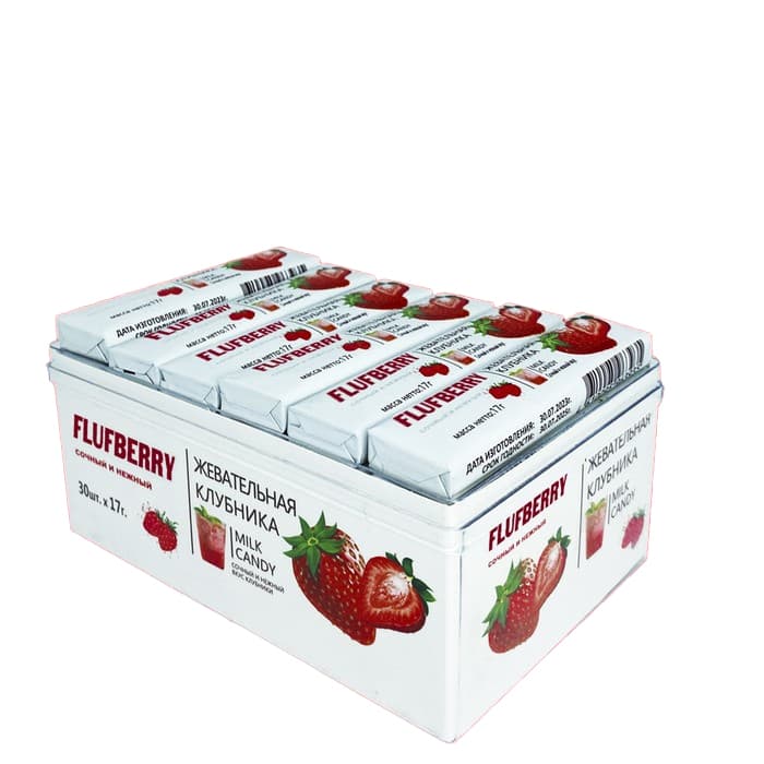 Жевательная конфета Flufberry со вкусом клубники 17 г Китай
