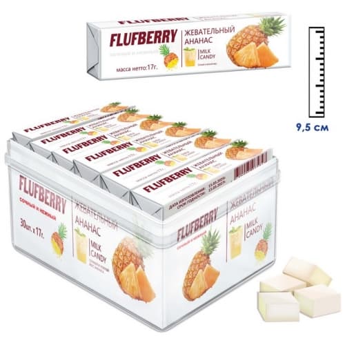 Жевательная конфета Flufberry со вкусом ананаса 17 г Китай