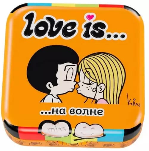 Конфеты освежающие в форме сердца Love is Со вкусом морской соли и маракуйи 20 гр Китай ж/б