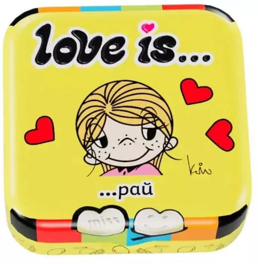 Конфеты освежающие в форме сердца Love is Со вкусом морской соли и лимона 20 гр Китай ж/б