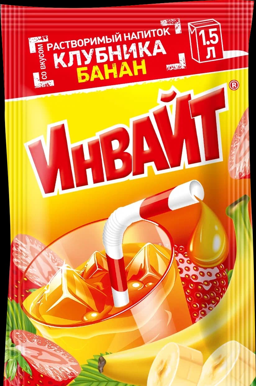 Растворимый напиток Канди Инвайт Клубника-Банан 12 г Турция