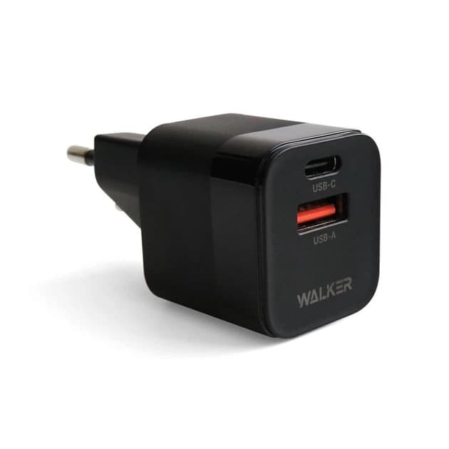 СЗУ WALKER  WH-42 GaN, 3А, 20Вт, USB/Type-C, поддержка QC+PD, черное