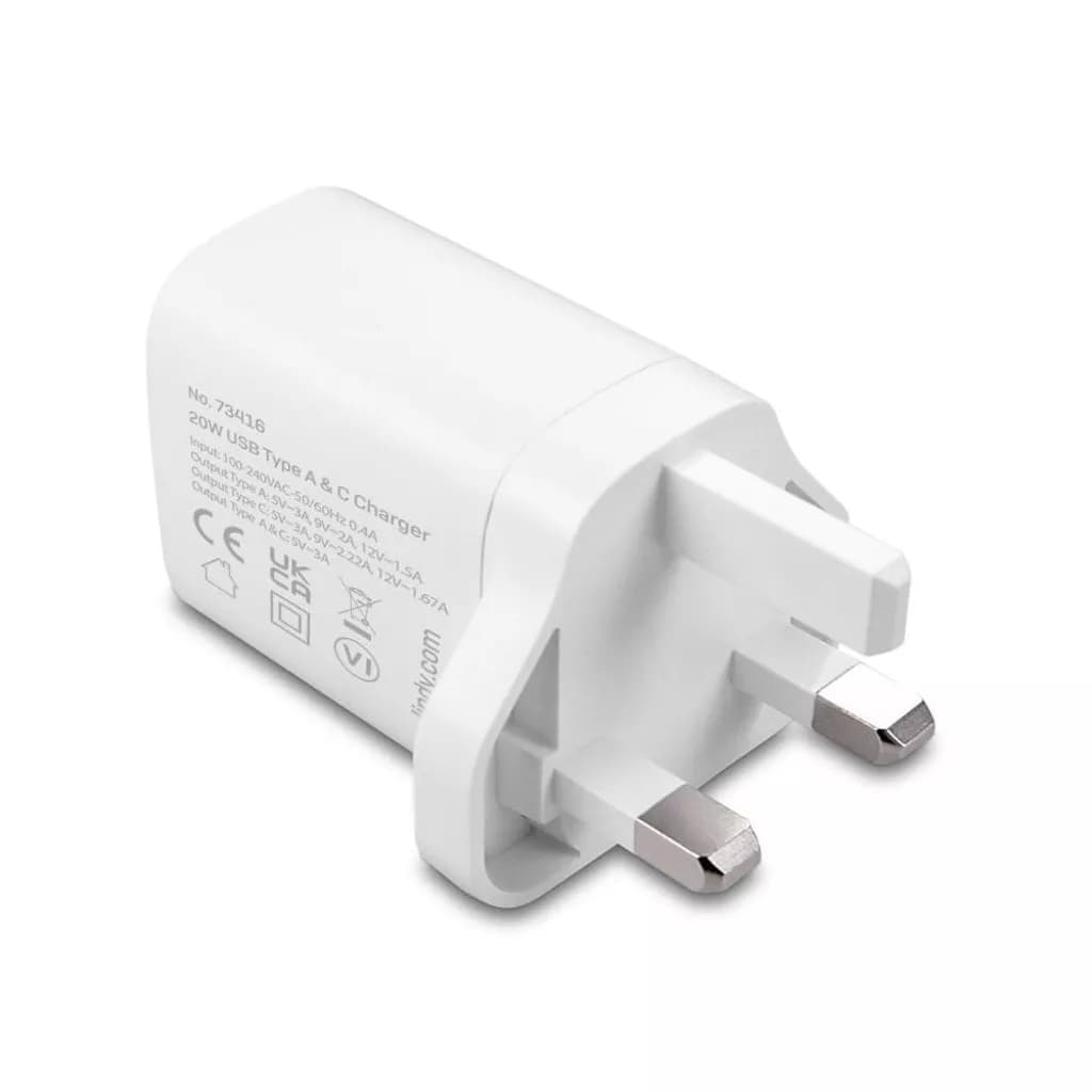 СЗУ WALKER  WH-42 GaN, 3А, 20Вт, USB/Type-C, поддержка QC+PD, белое