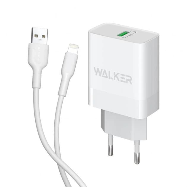 СЗУ WALKER  WH-35, 3А, 15Вт, USB, поддержка QC, белое