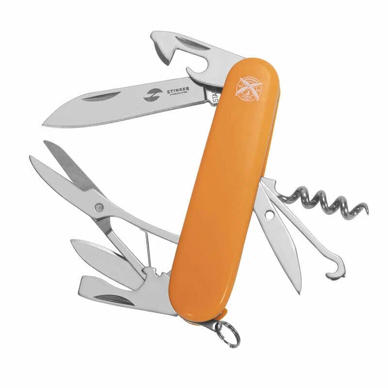 Нож STINGER FK-K5017-8P перочинный ORG/90мм/13 функций/в коробке
