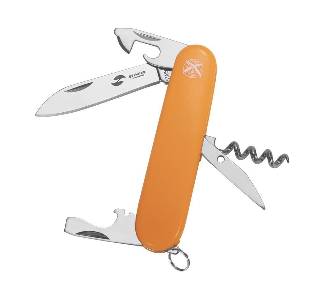 Нож STINGER FK-K5017-5PB перочинный ORG/90мм/10 функций/в блистере