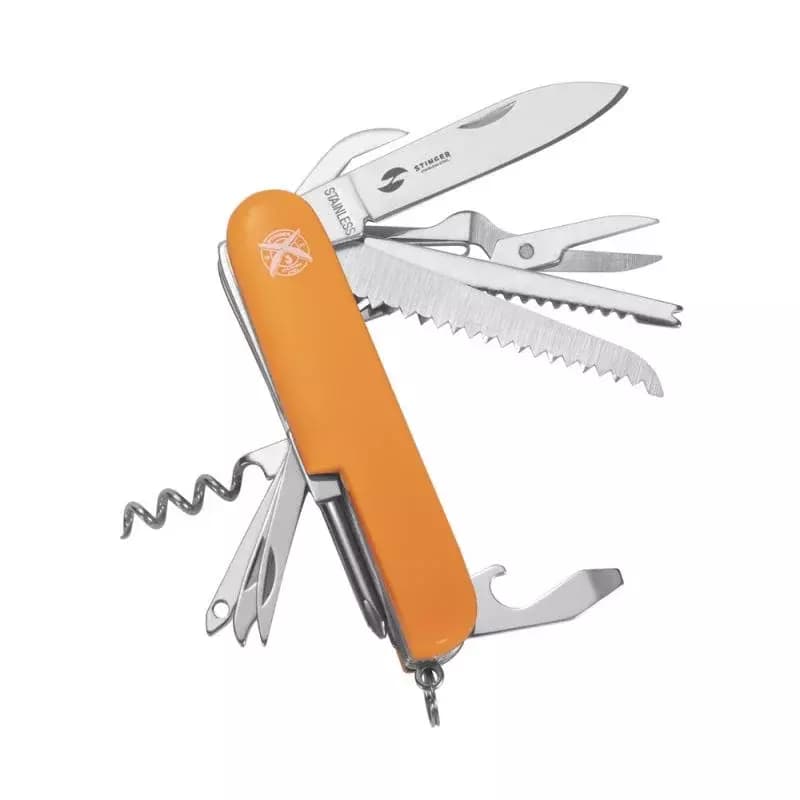 Нож STINGER FK-K5011ALLB перочинный ORG/89мм/15 функций/в блистере