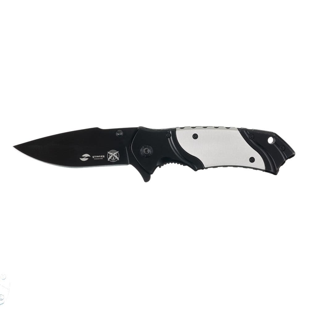 Нож STINGER FK-A114 складной SLV BLK/120 мм/в коробке