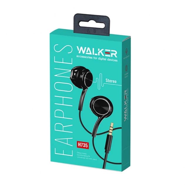 Наушники WALKER H735, TYPE-C, вкладыши, микрофон, кнопка ответа, рег.громкости, серые