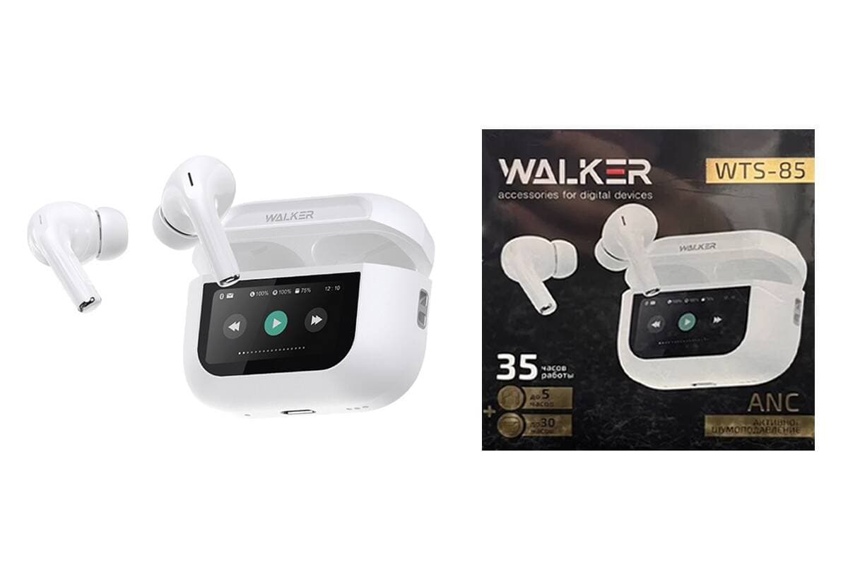 Наушники WALKER WTS-55, независ. работа наушников, вкладыши, слоновая кость