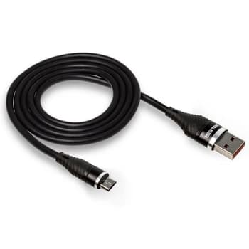 Кабель USB "WALKER" C735, (2 метра), Micro USB, поддержка QC, черный