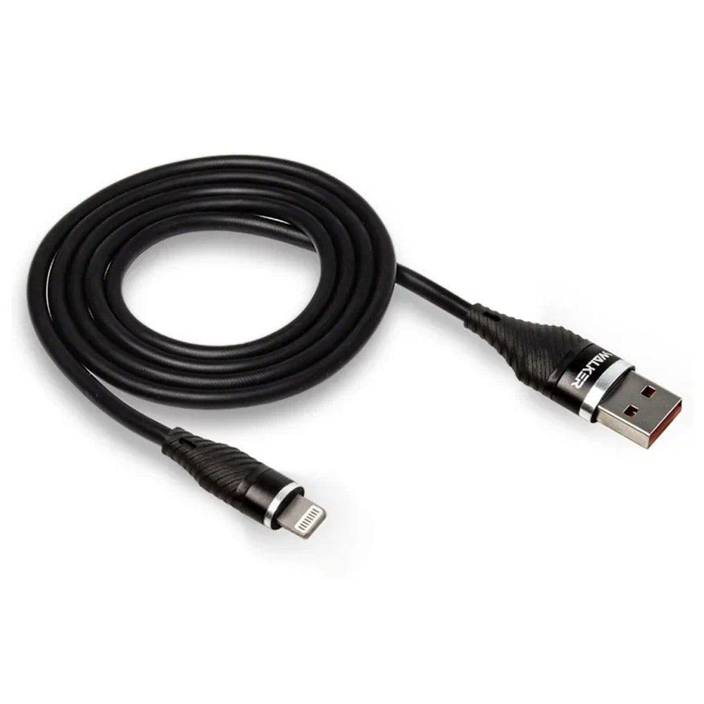 Кабель USB "WALKER" C735, (2 метра),  для Lightning, поддержка QC, черный