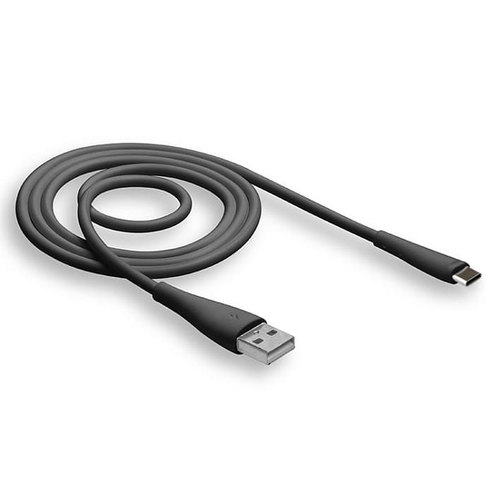 Кабель USB "WALKER" C305, 2.1А, Type-C, поддержка QC, черный
