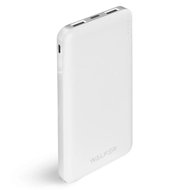 Power Bank Walker WB-410, 10000 mAh, Li-Pol, 2.4A, белый
