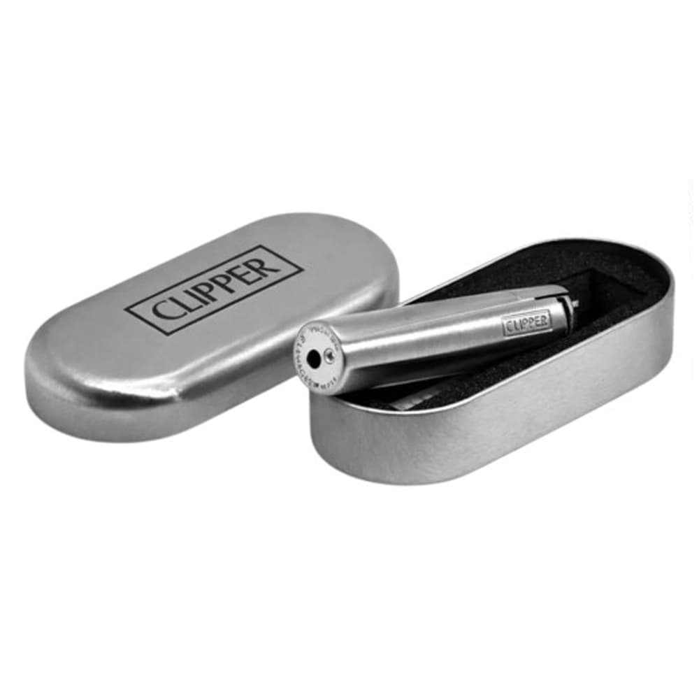 Зажигалка CLIPPER "SILVER JET" металическая turbo пьезо (8*12)