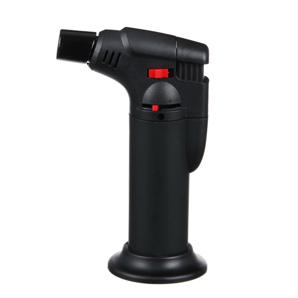 Зажигалка-турбогорелка LONGSTREET Rubberized black brunojet (1 шт. в блистере, 48 в коробе), перезаправляемая