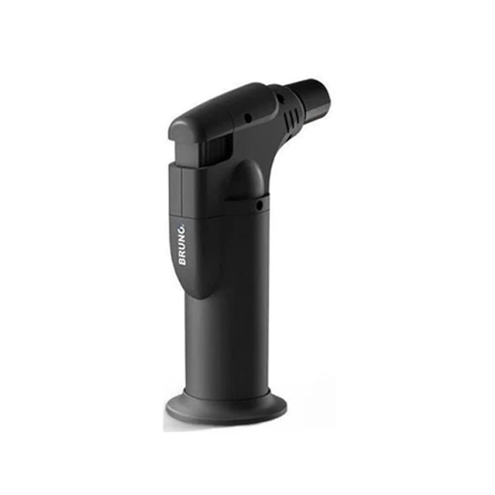 Турбозажигалка LONGSTREET Rubberized black (двойное пламя) brunojet (6 шт. в блоке, 20 блоков в коробе (120 шт.), перезаправляемая