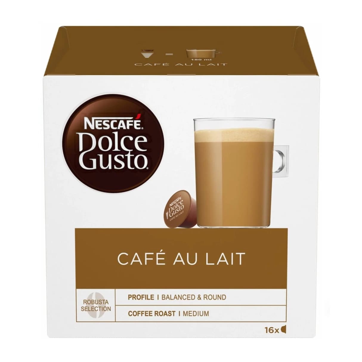 Nescafe Dolce Gusto Cafe au Lait (Капсулы Нескафе Кофе с Молоком) 160г