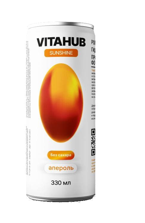 НАПИТОК БЕЗАЛКОГОЛЬНЫЙ ТОНИЗИРУЮЩИЙ ГАЗИРОВАННЫЙ «VITAHUB® SUNSHINE» CO ВКУСОМ АПЕРОЛЬ.