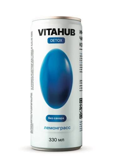 НАПИТОК БЕЗАЛКОГОЛЬНЫЙ ТОНИЗИРУЮЩИЙ ГАЗИРОВАННЫЙ «VITAHU® DETOX» СО ВКУСОМ ЛЕМОНГРАССА.