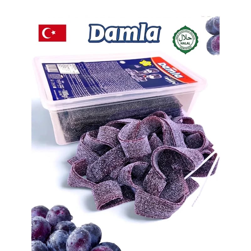 Жевательный Мармелад DAMLA Ремешки Черника 15гр (72)*6 4018