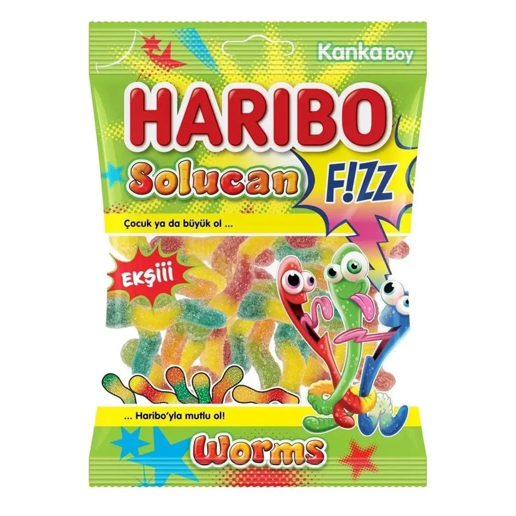 Haribo FIZZ WORMS (Мармелад Харибо Шипучие Червячки) 70гр (24)