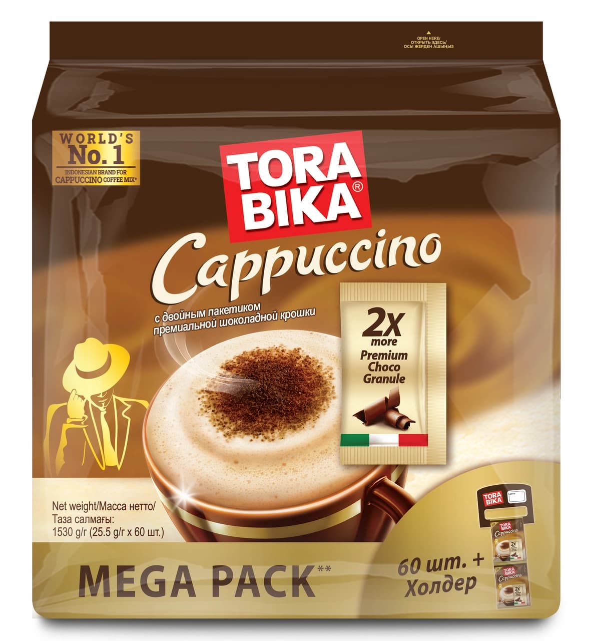 Напиток кофейный Torabika Capuccino растворимый (25.5г x 60шт), 1.53кг