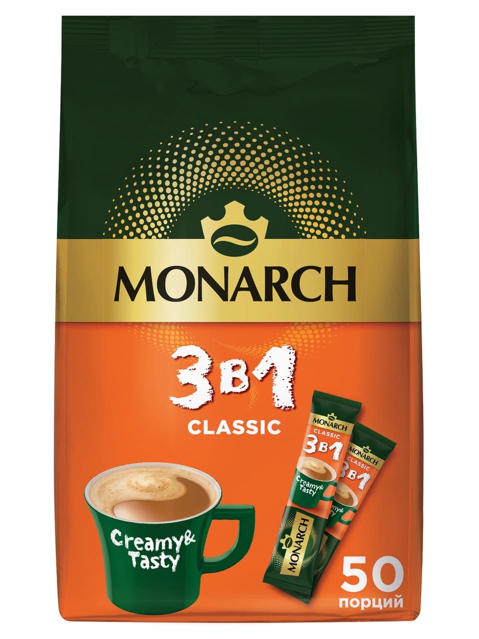 Напиток кофейный Monarch Классик 3в1 растворимый в стиках (13.5г x 50шт), 675г