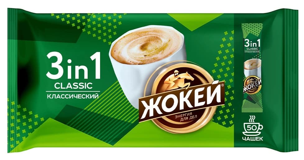 Кофе Жокей классический 3в1 растворимый в стиках (12г x 50шт), 600г