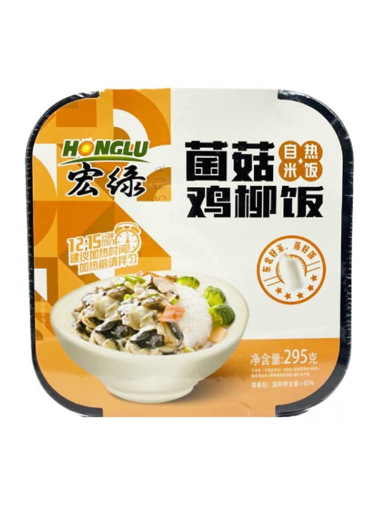 "Honglu" 295 гр С жаренным куриным филе и грибами Рис саморазогревающийся